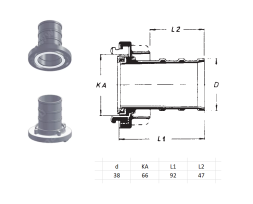 Муфта Storz C для шланга 38 mm, AL